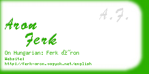 aron ferk business card